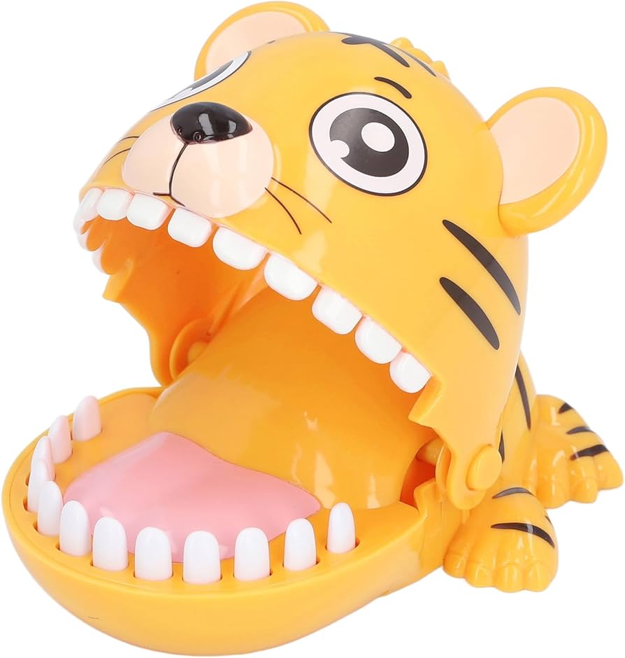 Amazon.co.jp: 子供のためのワニの歯のおもちゃゲーム、虎形の噛む指